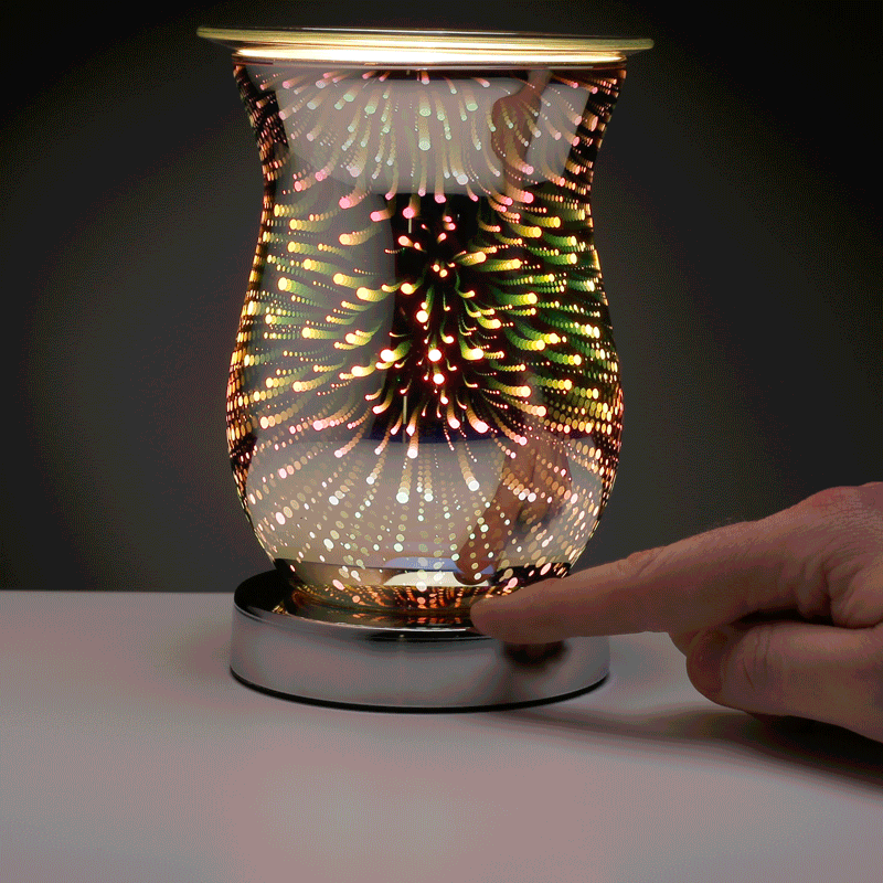 Fluted Star Burst Electric Touch Operated Aroma Warmer Lamp for Wax Melts
