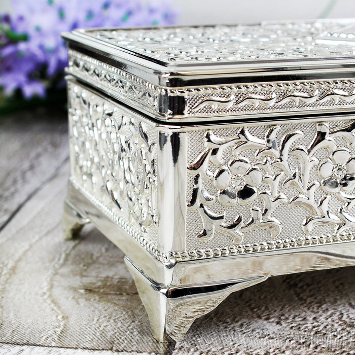 Personalised Antique Silver Plated Jewellery Box - Myhappymoments.co.uk