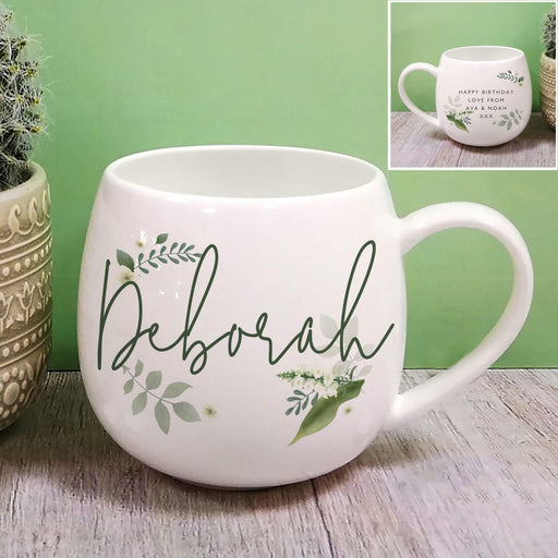 Personalised Floral Hug Mug | For Mum | Nan | Grandma | Mom | Nanny