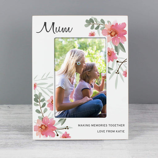 Personalised Floral Sentimental Photo Frame 6x4 Wooden from Pukkagifts.uk
