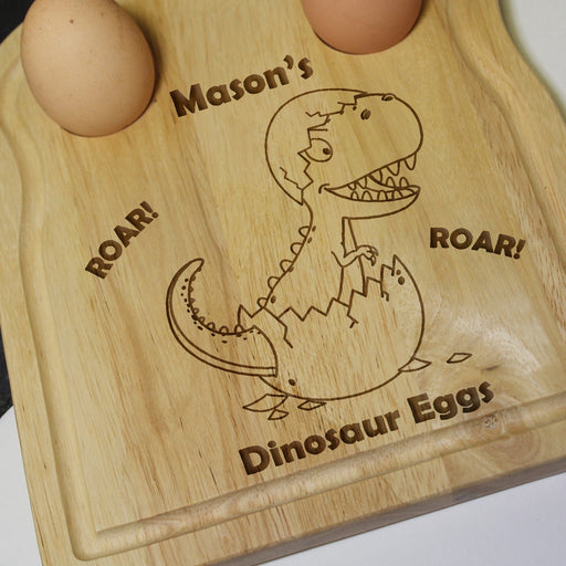 Personalised Dinosaur Egg and Soldiers Board - Myhappymoments.co.uk