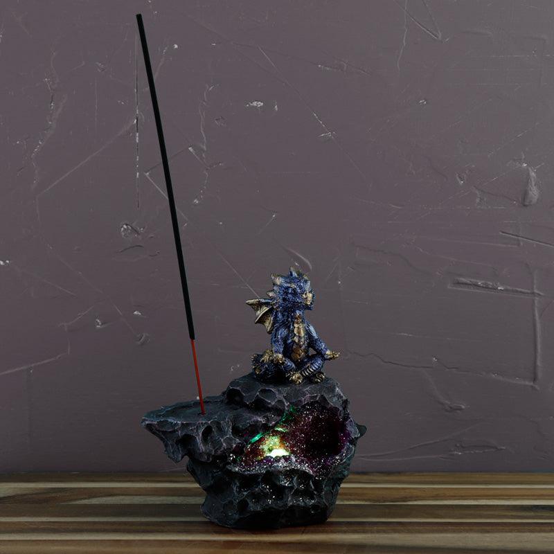 Elements Yoga Dragon LED Crystal Cave Ashcatcher Incense Stick Burner