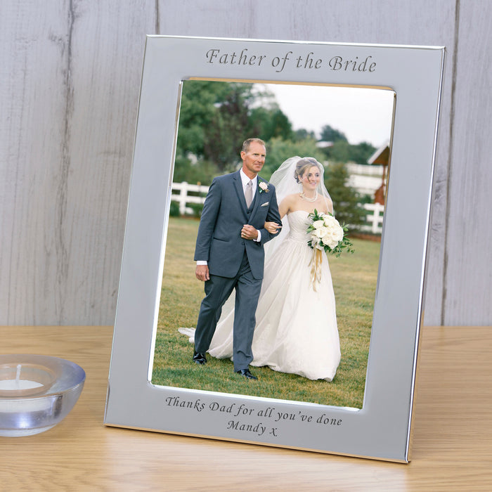 Personalised Silver Plated Photo Frame - Father Of The Bride