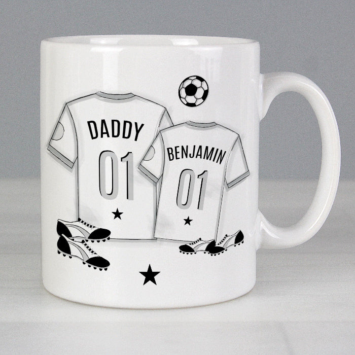Personalised Football Dad & Child Mug