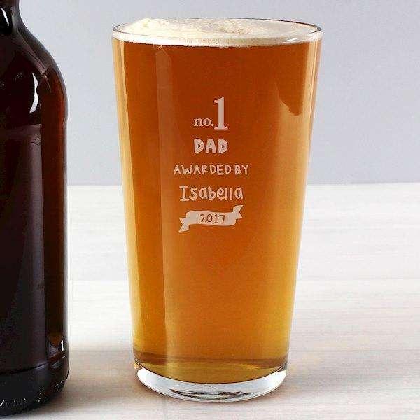 Personalised no.1 Awarded By Pint Glass - Myhappymoments.co.uk