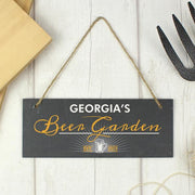 Personalised Beer Garden Printed Hanging Slate Sign