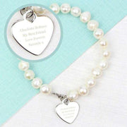 Personalised White Freshwater Pearl Message Bracelet - Myhappymoments.co.uk