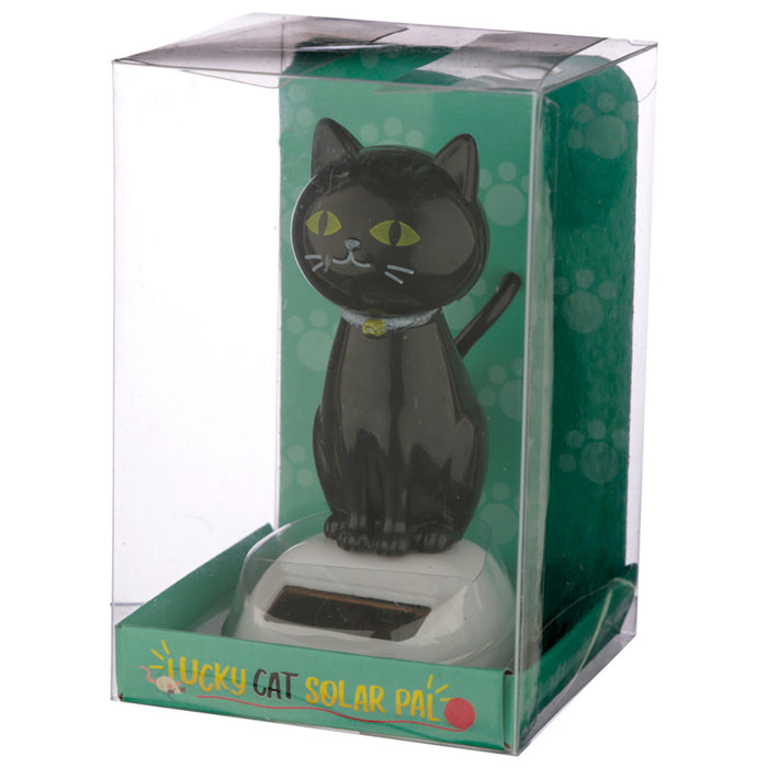 Lucky Black Cat Solar Dashboard Pal