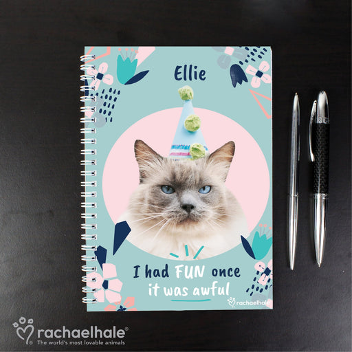 Personalised Rachael Hale 'I Had Fun Once' Cat A5 Notebook