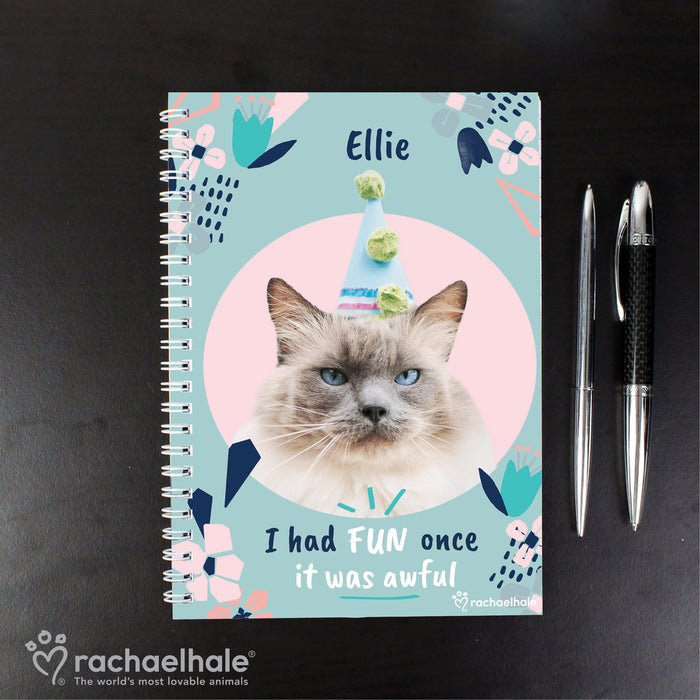 Personalised Rachael Hale 'I Had Fun Once' Cat A5 Notebook