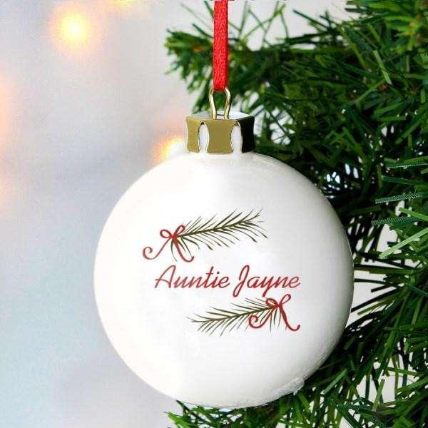 Personalised Seasonal Sprig Bauble - Myhappymoments.co.uk