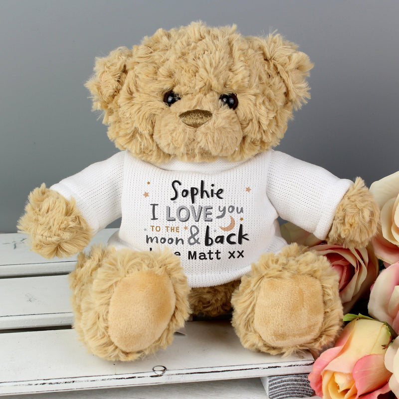 Personalised I Love You To The Moon and Back Teddy Bear