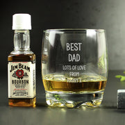 Personalised Tumbler Glass and Jim Beam Miniature Set
