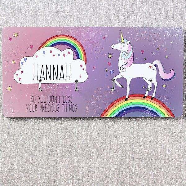 Personalised Unicorn Wall Hooks - Myhappymoments.co.uk