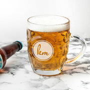 Personalised Round Monogrammed Dimpled Beer Glass
