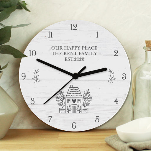 Personalised HOME Shabby Chic Wooden Clock