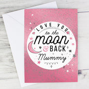 Personalised Love You To The Moon & Back Pink Card