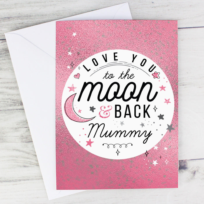 Personalised Love You To The Moon & Back Pink Card