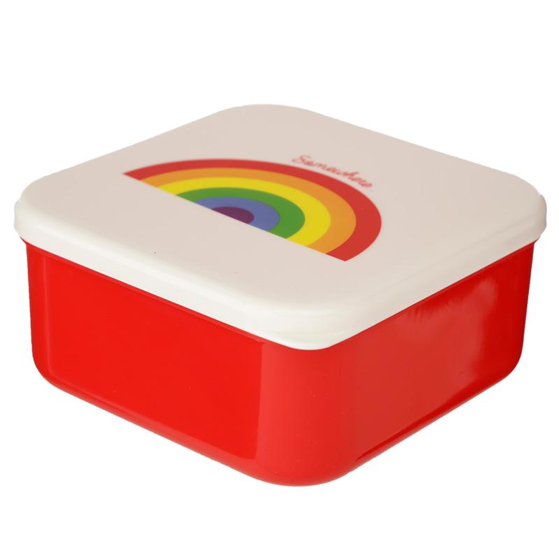 Rainbow Set of 3 Reusable BPA Free Plastic Lunch Boxes 