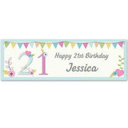 Personalised Birthday Age Female Banner - Myhappymoments.co.uk