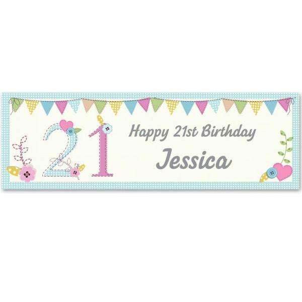 Personalised Birthday Age Female Banner - Myhappymoments.co.uk