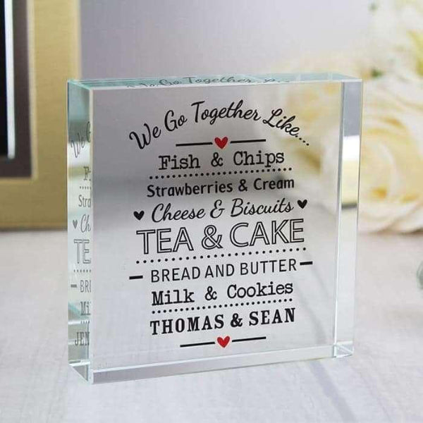 We Go Together Like Valentine’s Day Glass Ornament 