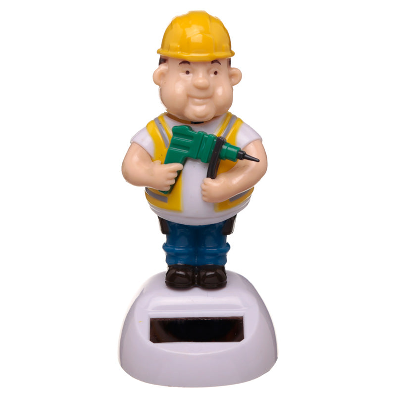 Solar Powered Nodding Builder Dashboard Toy - Myhappymoments.co.uk