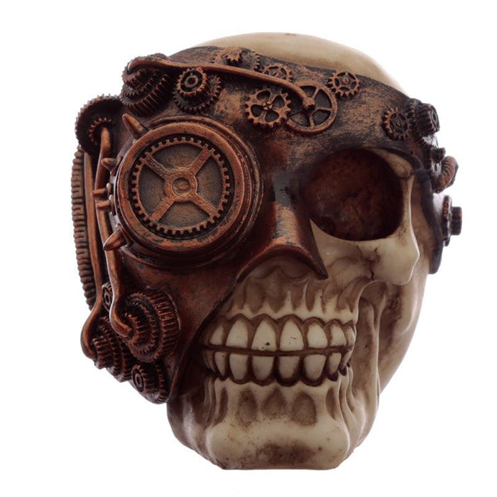 Steampunk Skull Ornament - Bronze