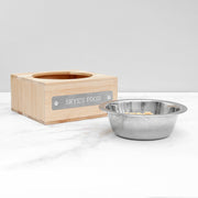 Personalised Small Bamboo Wooden Pet Bowl