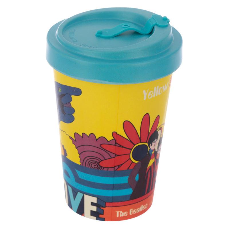 The Beatles Yellow Submarine Reusable Screw Top Bamboo Composite Travel Mug