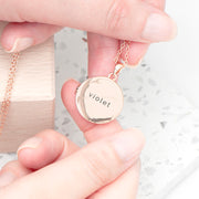 Personalised Round Photo Locket Necklace - Rose Gold Plated