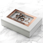 Personalised White & Rose Gold Photo Jewellery Box - Myhappymoments.co.uk