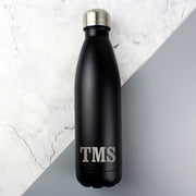 Personalised Black Stainless Steel Insulated Drinks Bottle - Initials