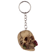 Skulls & Roses Skull Keyring - Two Colours Available - Myhappymoments.co.uk