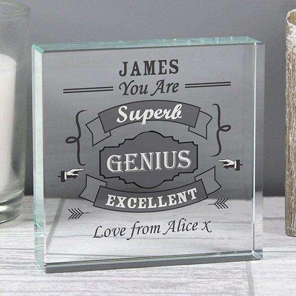 Personalised Vintage Typography Crystal Token - Myhappymoments.co.uk