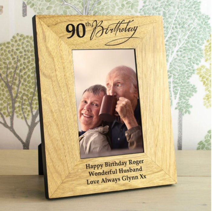 Engraved 90th Birthday Photo Frame