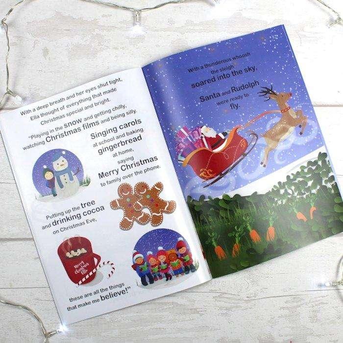 Personalised Girls It's Christmas Story Book Featuring Santa and his Elf Twinkles - Myhappymoments.co.uk