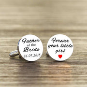 Personalised Forever Your Little Girl Cufflinks - Father Of The Bride