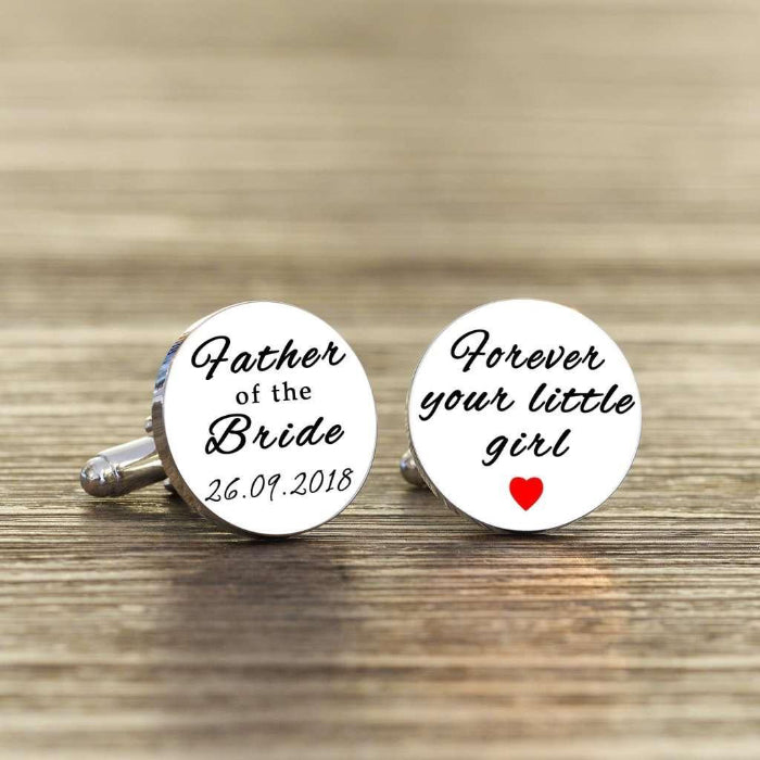 Personalised Forever Your Little Girl Cufflinks - Father Of The Bride