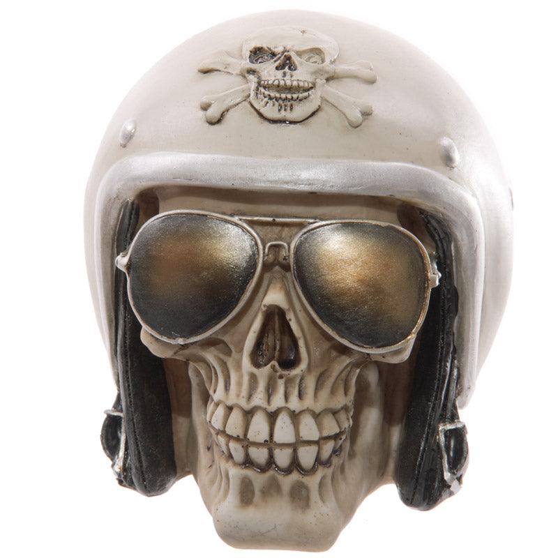 Gruesome Skull with Helmet and Sun Glasses Ornament 