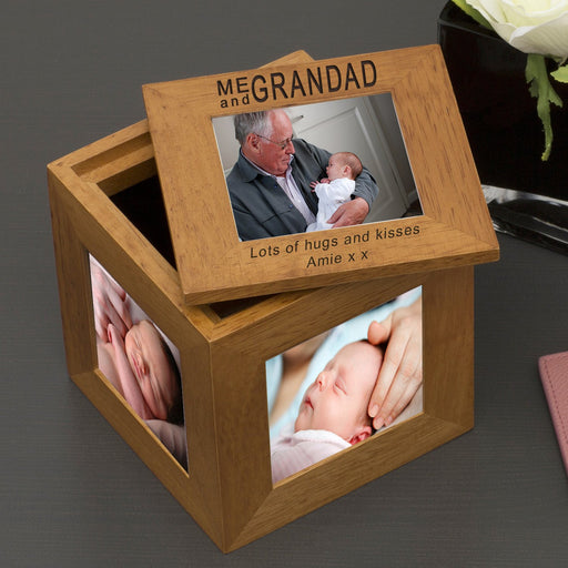 Personalised Me and Grandad Photo Keepsake Box