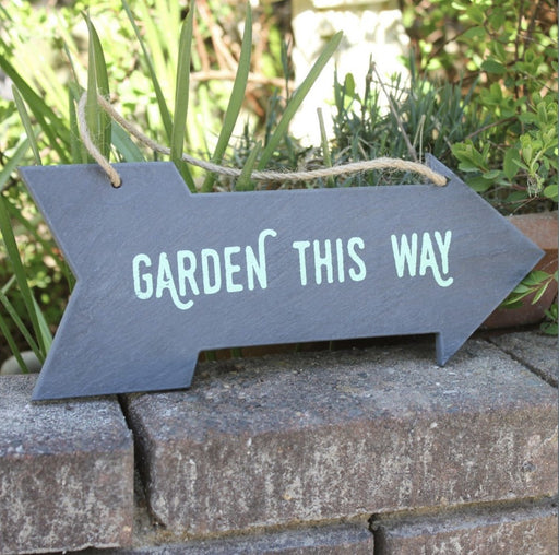 Slate Garden This Way Sign