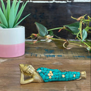 Hand Crafted Brass Reclining Buddha Figurine