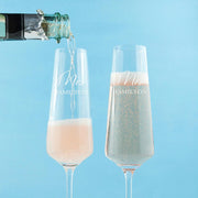 Personalised Couples Champagne Flute Glasses Set