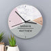 Personalised Geometric Glass Clock - Myhappymoments.co.uk
