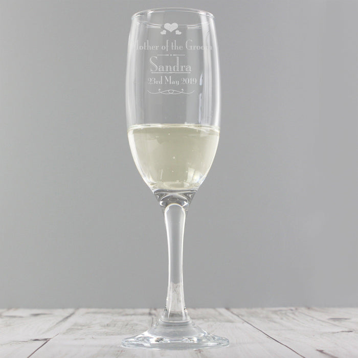 Personalised Mother Of The Groom Champagne Glass Flute