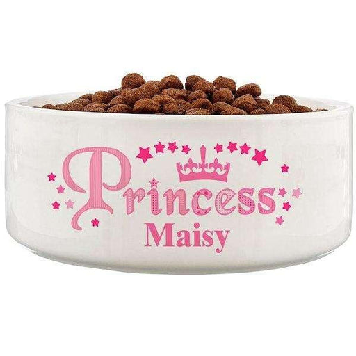 Personalised Princess 16cm Large White Pet Bowl - Myhappymoments.co.uk