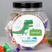 Personalised Be Roarsome Dinosaur Sweet Jar - Myhappymoments.co.uk