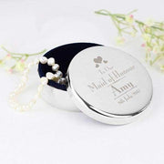 Personalised Decorative Wedding Maid of Honour Round Trinket Box - Myhappymoments.co.uk