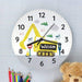 Personalised Digger Wooden Clock - Myhappymoments.co.uk